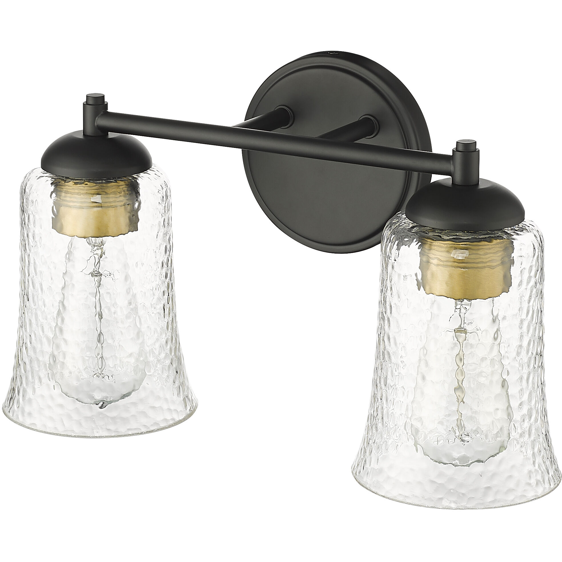 Abilene 2 Light 15 inch Matte Black Bathroom Vanity Light Wall Light